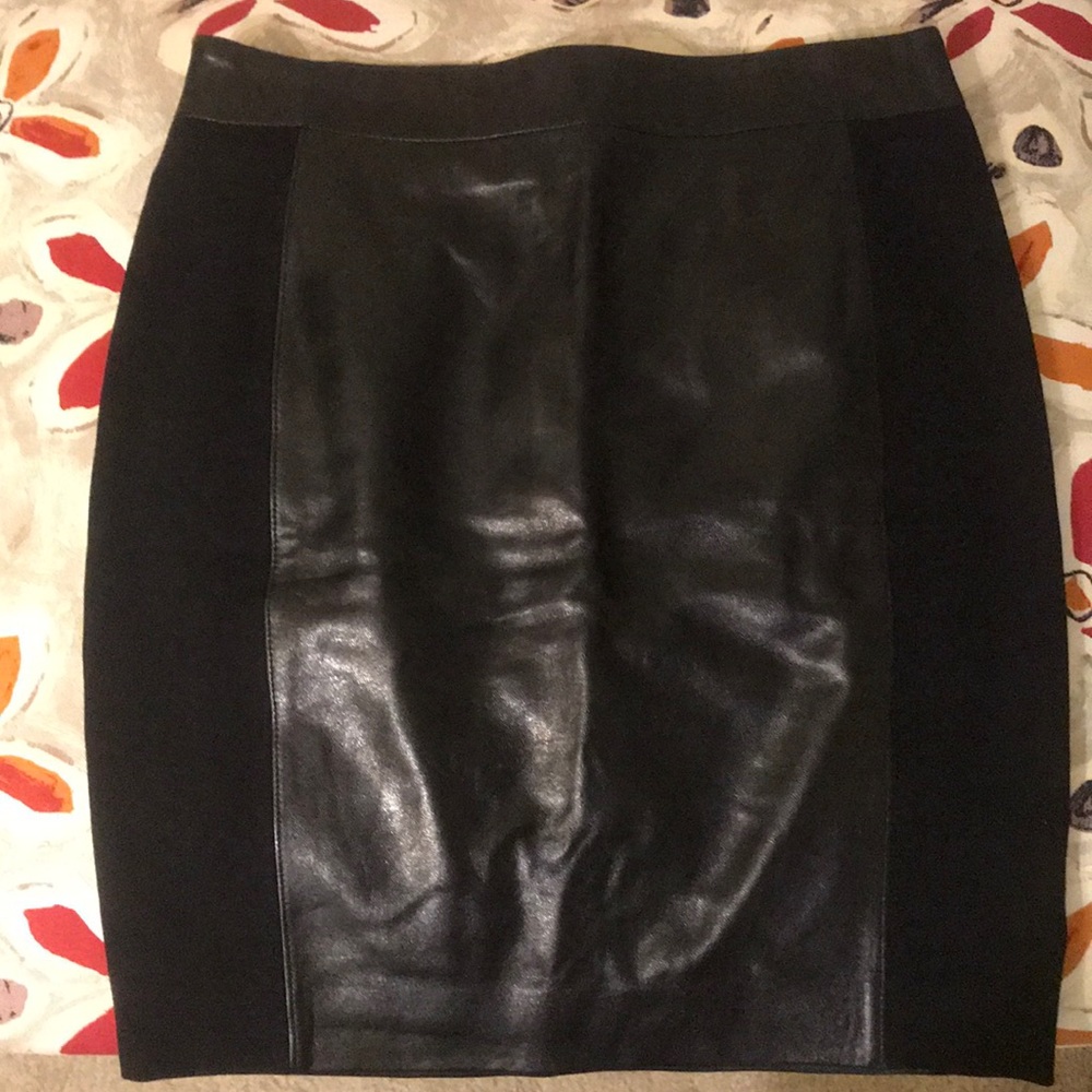 Loft 100% Leather Skirt
